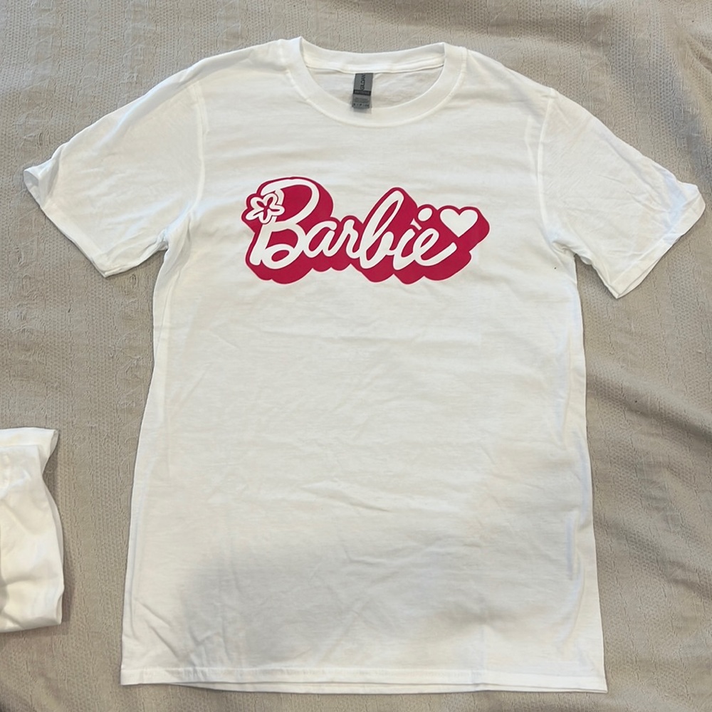 Barbie T shirt - adult size Small- new-  never worn